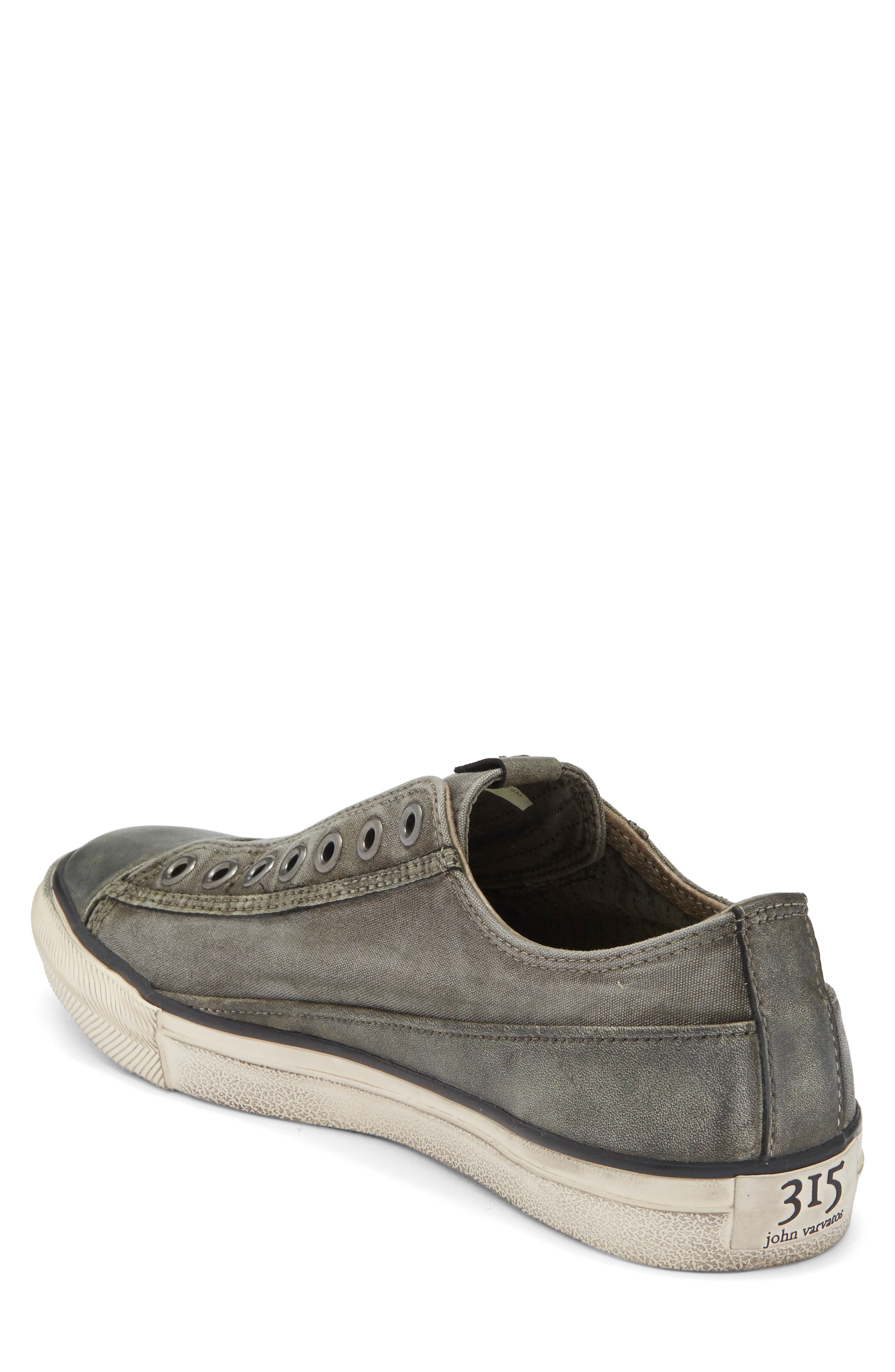 John Varvatos Classic Laceless Low Sneaker, Alternate, color, Stone Grey