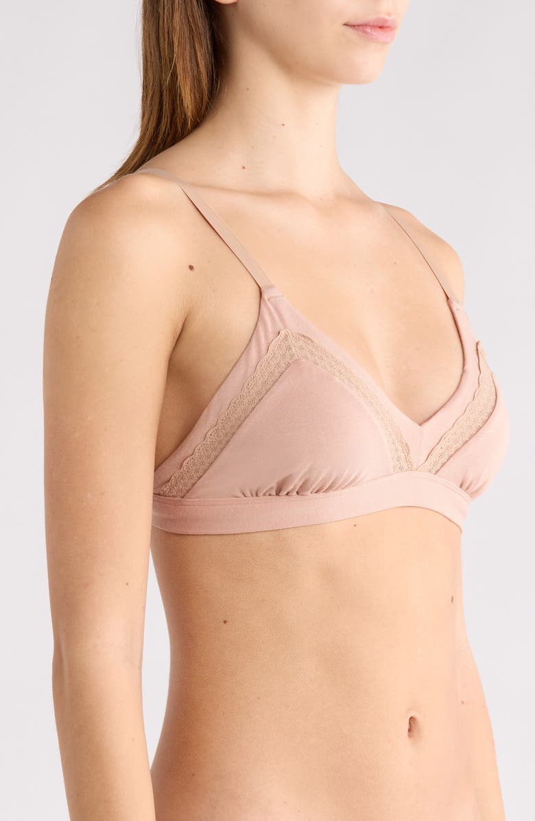 MeUndies FeelFree Lace Trim Triangle Bralette, Alternate, color, Sand Dune