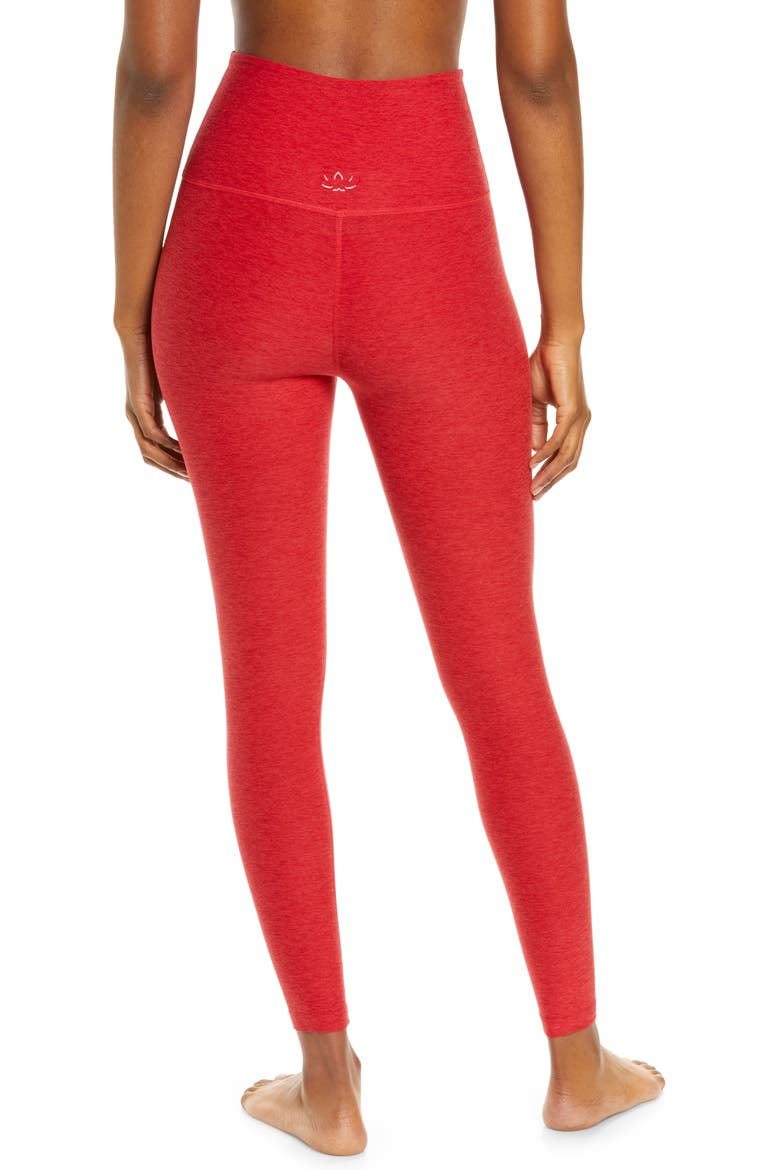 Caught in the Midi High Waist Leggings, Alternate, color, CHILLI RED HEATHER