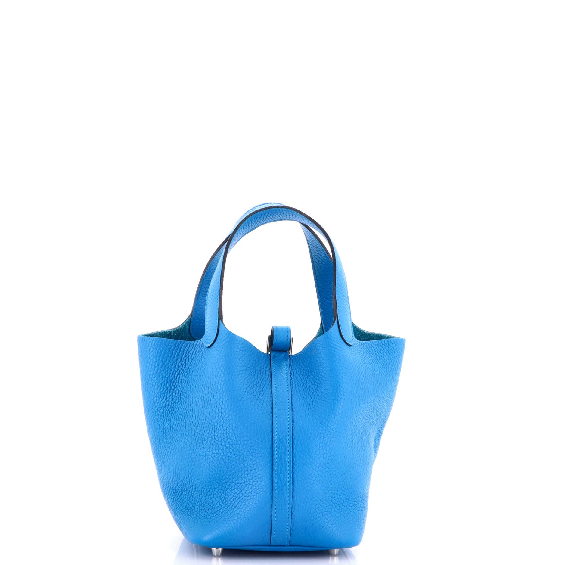 Pre-Owned Hermes Picotin Lock Bag Clemence PM, Alternate, color, Bleu Zanzibar