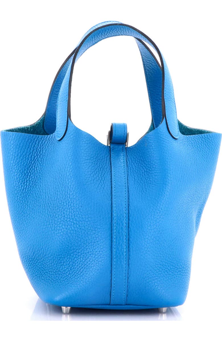 Pre-Owned Hermes Picotin Lock Bag Clemence PM, Alternate, color, Bleu Zanzibar