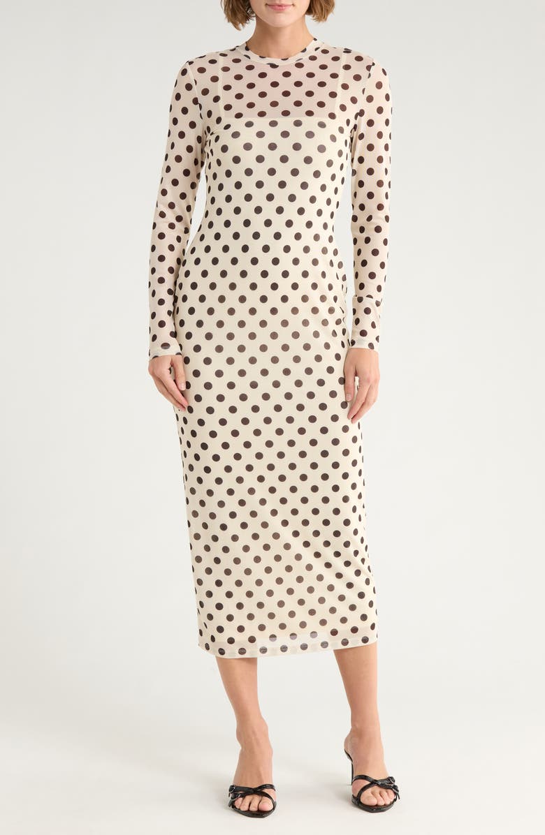 AFRM LOS ANGELES Brandi Floral Long Sleeve Dress, Main, color, Classic Dots