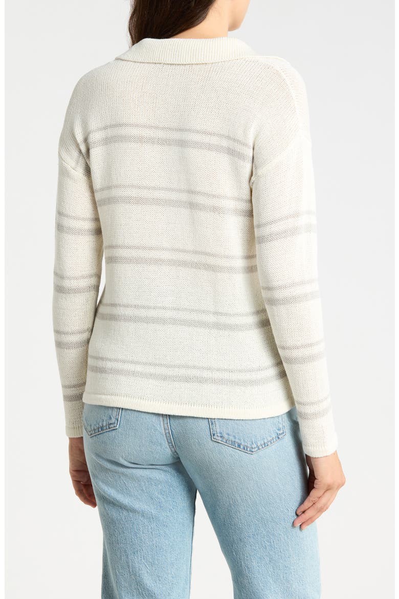 Valerie Johnny Collar Sweater, Alternate, color, WHITE/ LIGHT GRAY