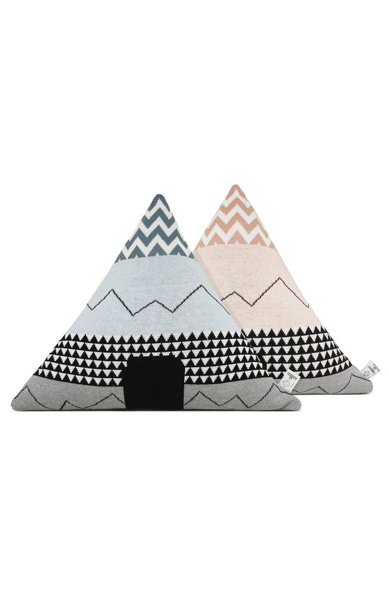 RIAN TRICOT Triangle Pillow, Alternate, color, Light Blue