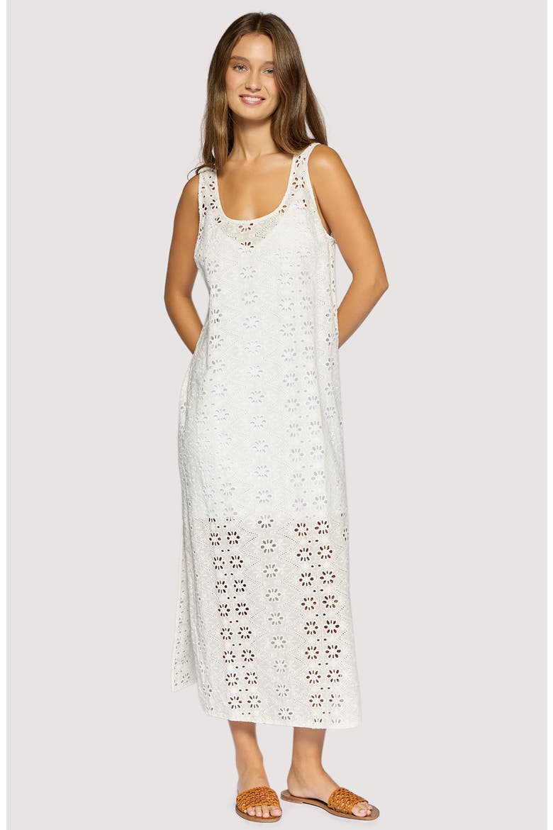 Dolce Marina Eyelet Lace Maxi Dress, Alternate, color, WHITE