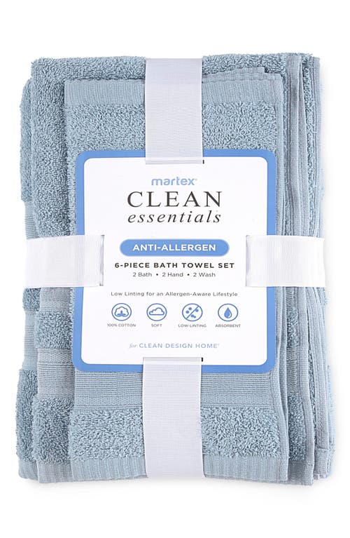 Martex Low Lint 6-pack Bath Towel Set In Sky Blue