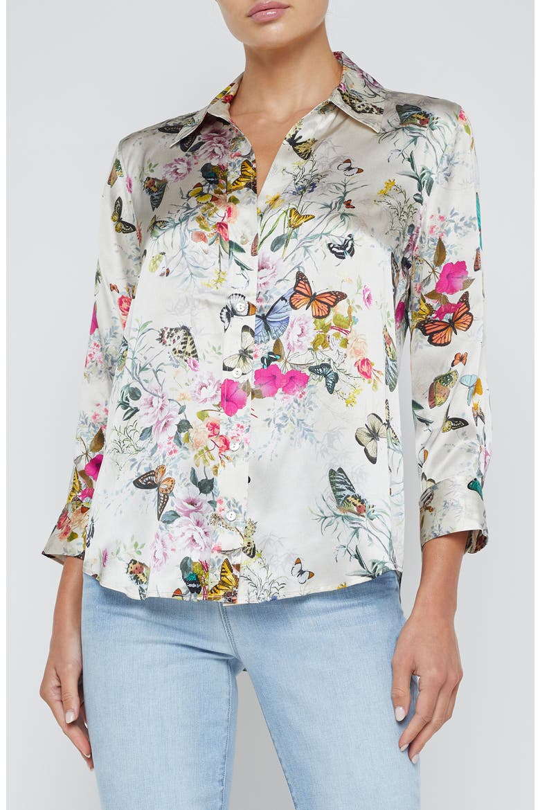 butterfly dress shirt The Butterfly Dress Shirt Style, Midi Length Size XS White
