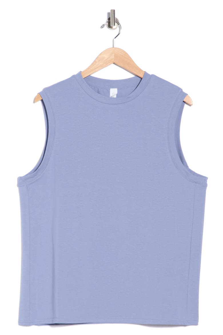 Crewneck Stretch Cotton Tank, Alternate, color, CLOUD MIST
