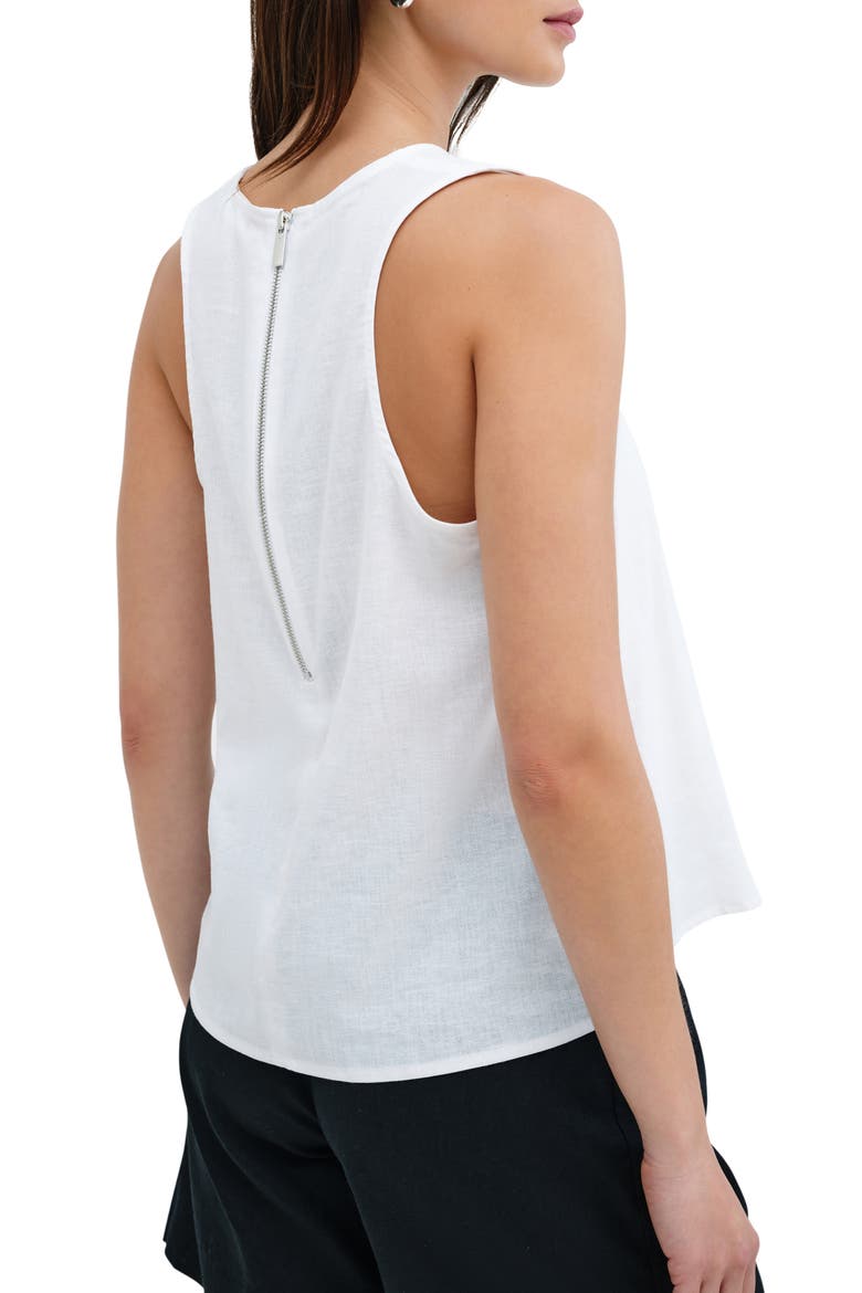 Mckinley Sleeveless Linen & Cotton Top, Alternate, color, WHITE
