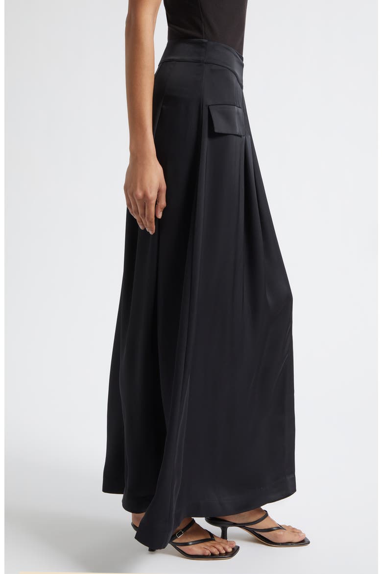 Faux Wrap Maxi Skirt, Alternate, color, BLACK