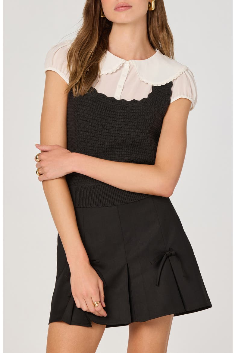 Mixed Media Sweater, Main, color, BLACK