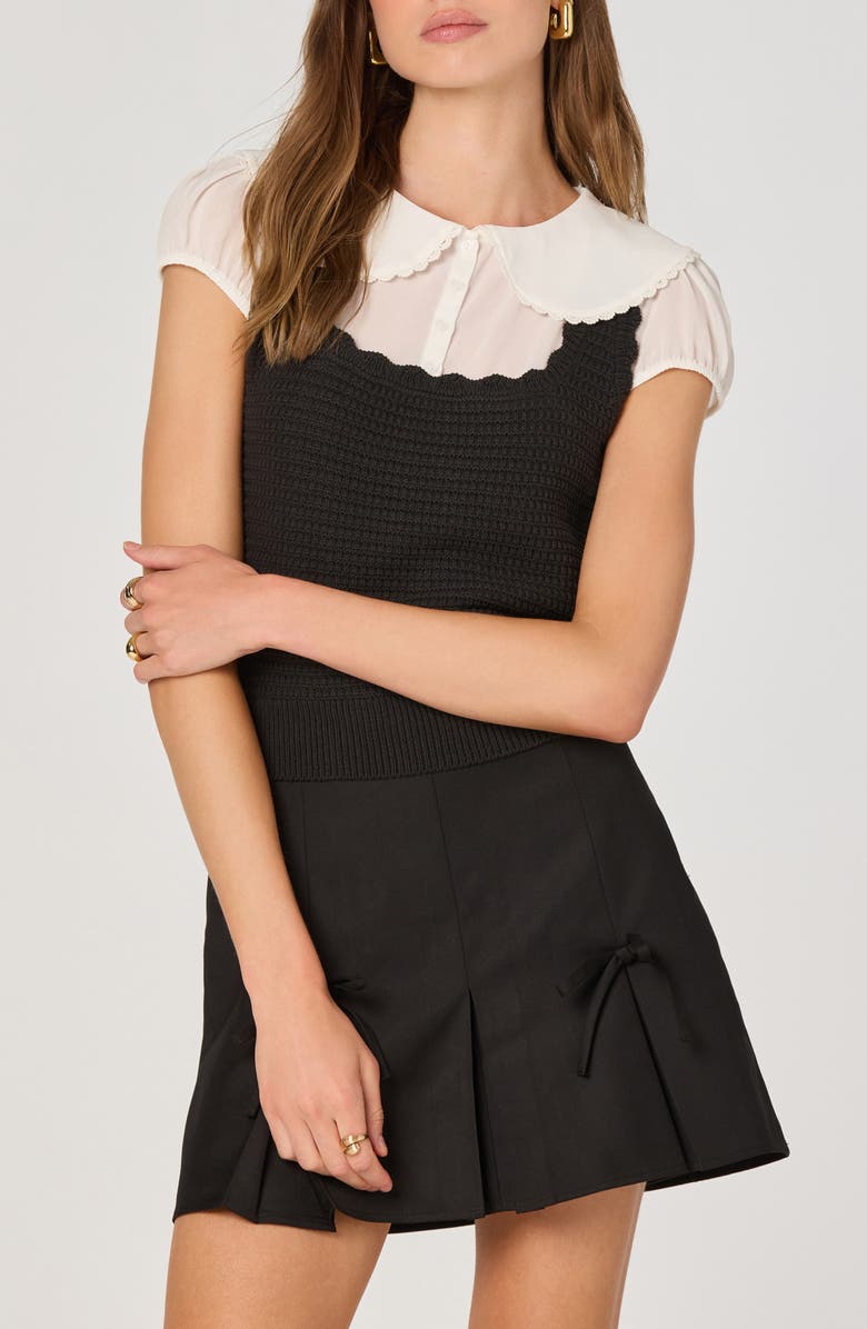 ASTR the Label Mixed Media Sweater, Main, color, Black