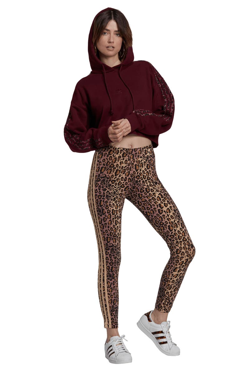 adidas Leopard Print Ankle Leggings, Alternate, color, 