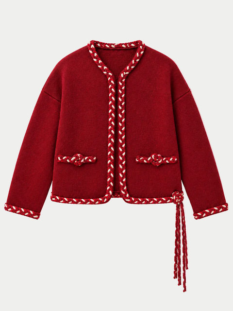 Cashmereborn Hand-braided Cocoon Cardigan