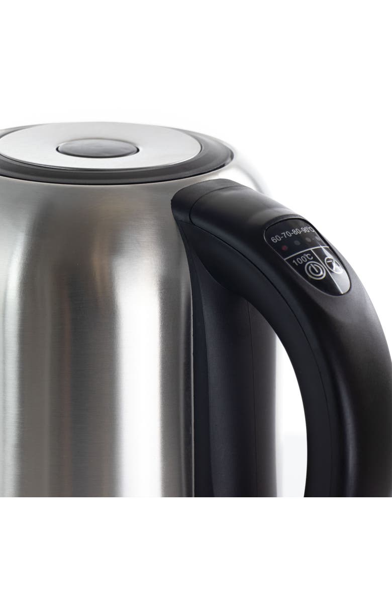 Megachef 1.7Lt. Stainless Steel Electric Tea Kettle With 5 Preset Temps, Alternate, color, Grey
