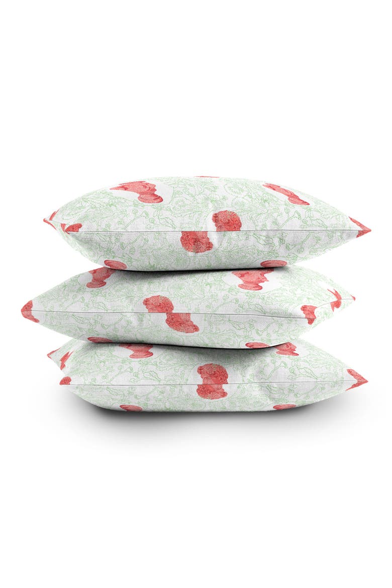 Bust Pattern Square Throw Pillow, Alternate, color, GREEN
