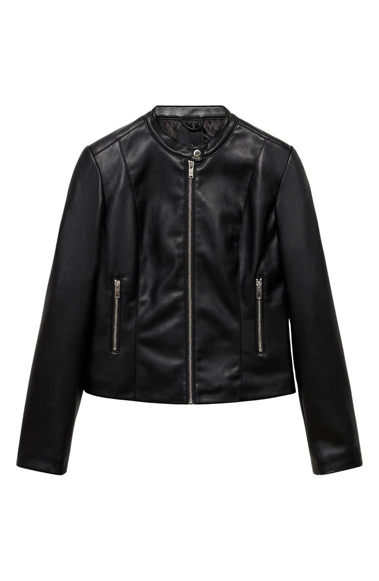 MANGO Faux Leather Biker Jacket, Alternate, color, 