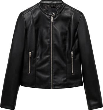 MANGO Faux Leather Biker Jacket Nordstrom