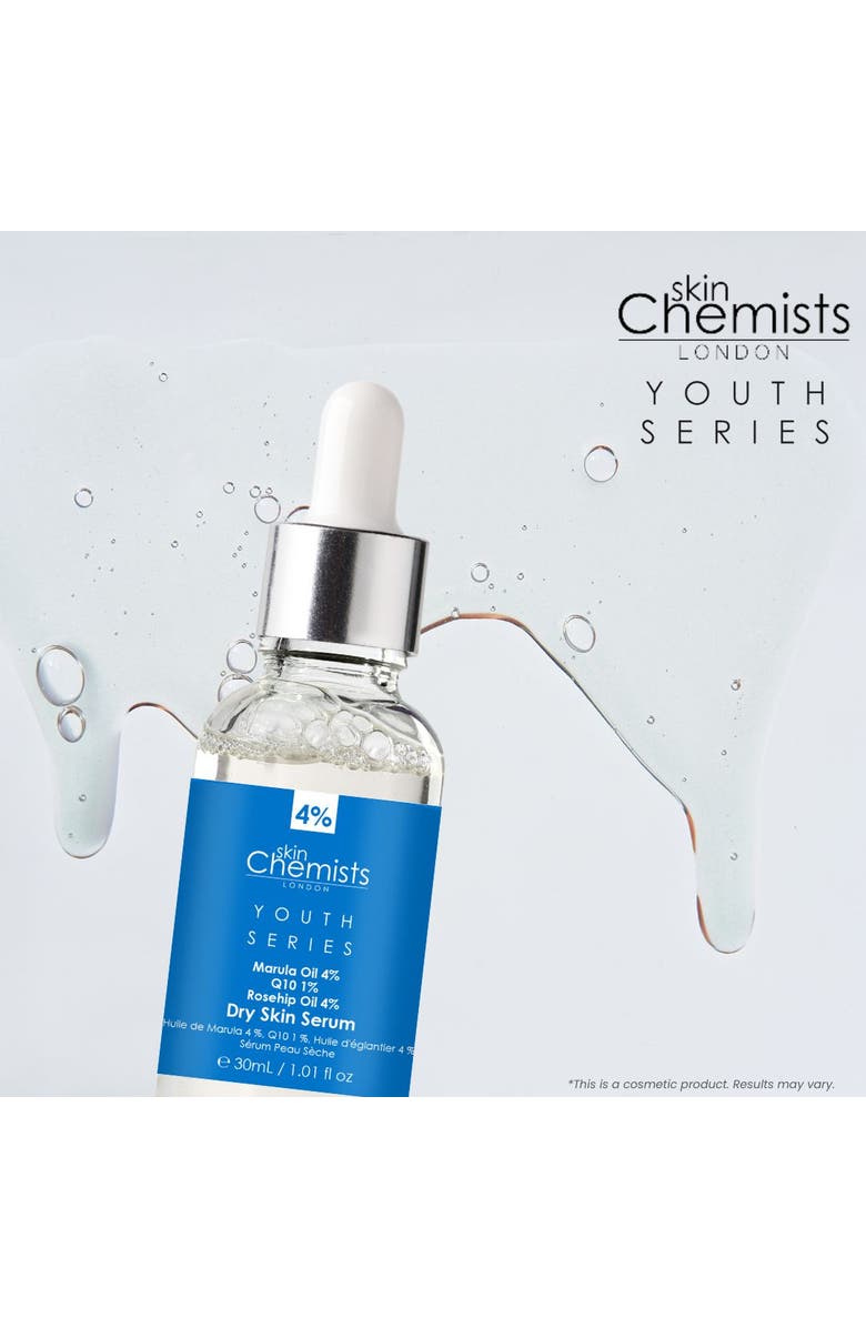 SKINCHEMISTS Youth Series Dry Skin Serum Marula Oil 4%, Q10 1%, Rosehip Oil 4% 30ml x 3 Trio Set, Alternate, color, White