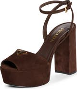 Prada Logo Platform Sandal