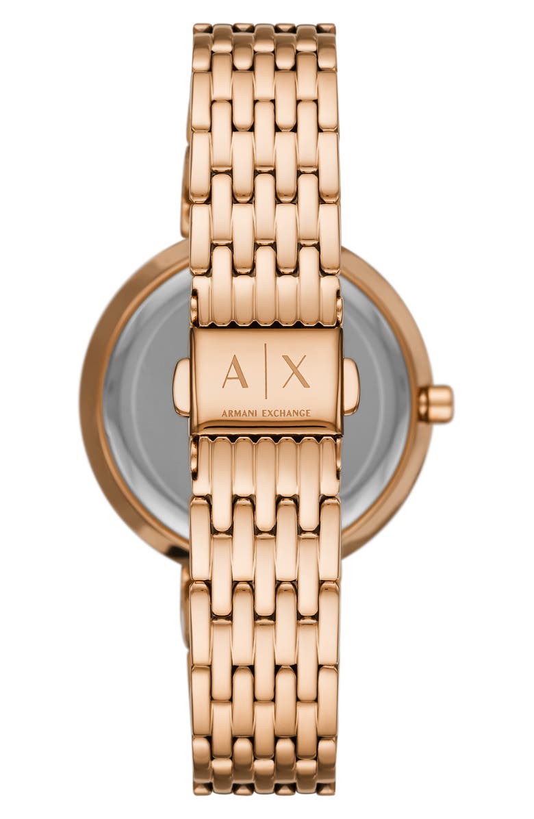AX Armani Exchange T-Bar Three-Hand Bracelet Watch, 36mm, Alternate, color, Rose Gold