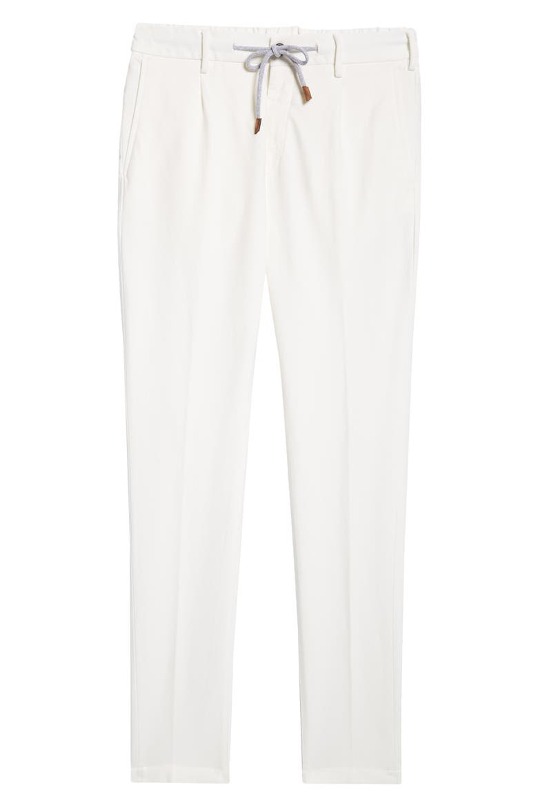 Drawstring Waist Stretch Jersey Pants, Alternate, color, WHITE