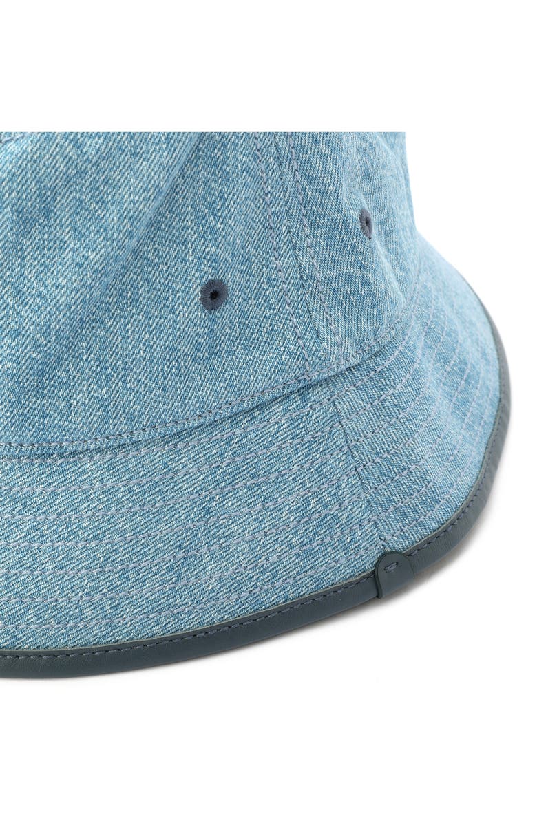 COACH Embroidered Logo Denim Bucket Hat, Alternate, color, Indigo