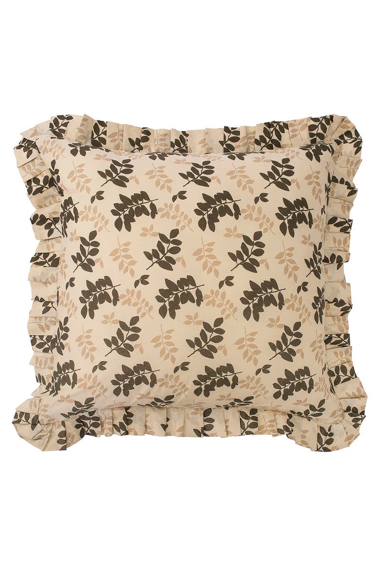 Silhouette Palm Beach Cotton Euro Pillow Sham, Main, color, Brown