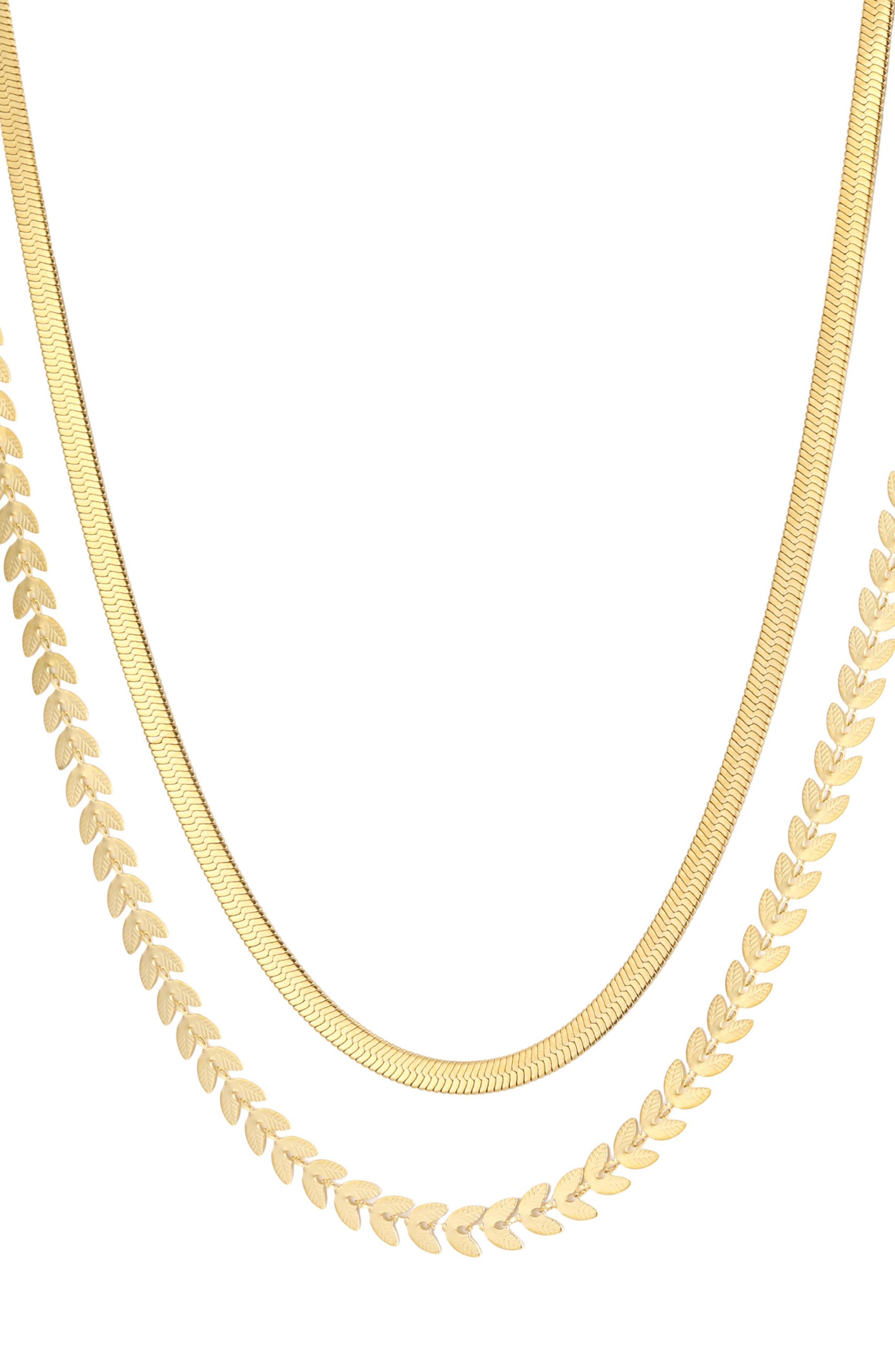 18k Yellow Gold Plated Necklace Set