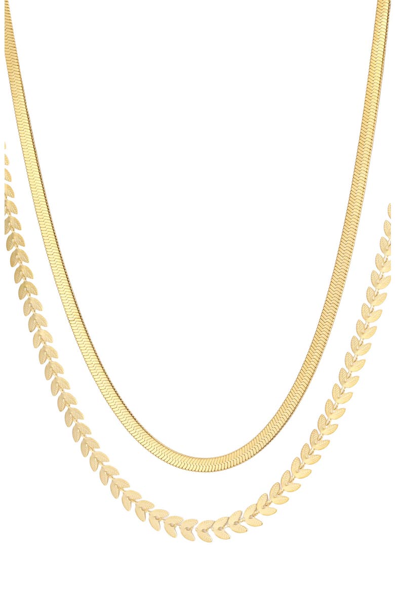 18k Yellow Gold Plated Necklace Set, Main, color, GOLD