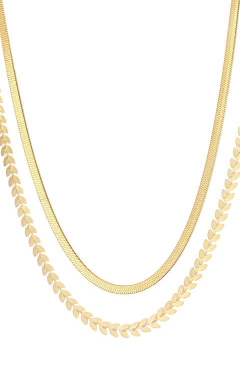 18k Yellow Gold Plated Necklace Set
