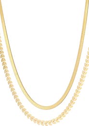 Adornia 18k Yellow Gold Plated Necklace Set