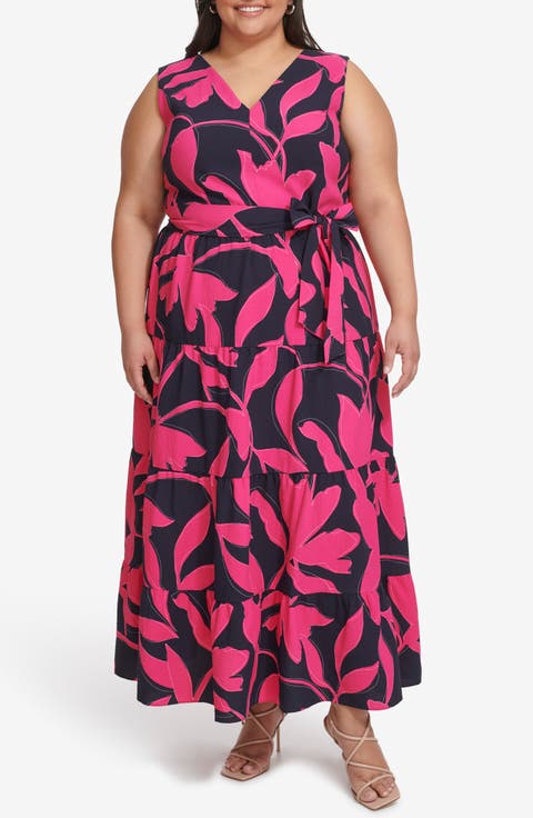 Floral Sleeveless Tiered Maxi Dress (Plus)