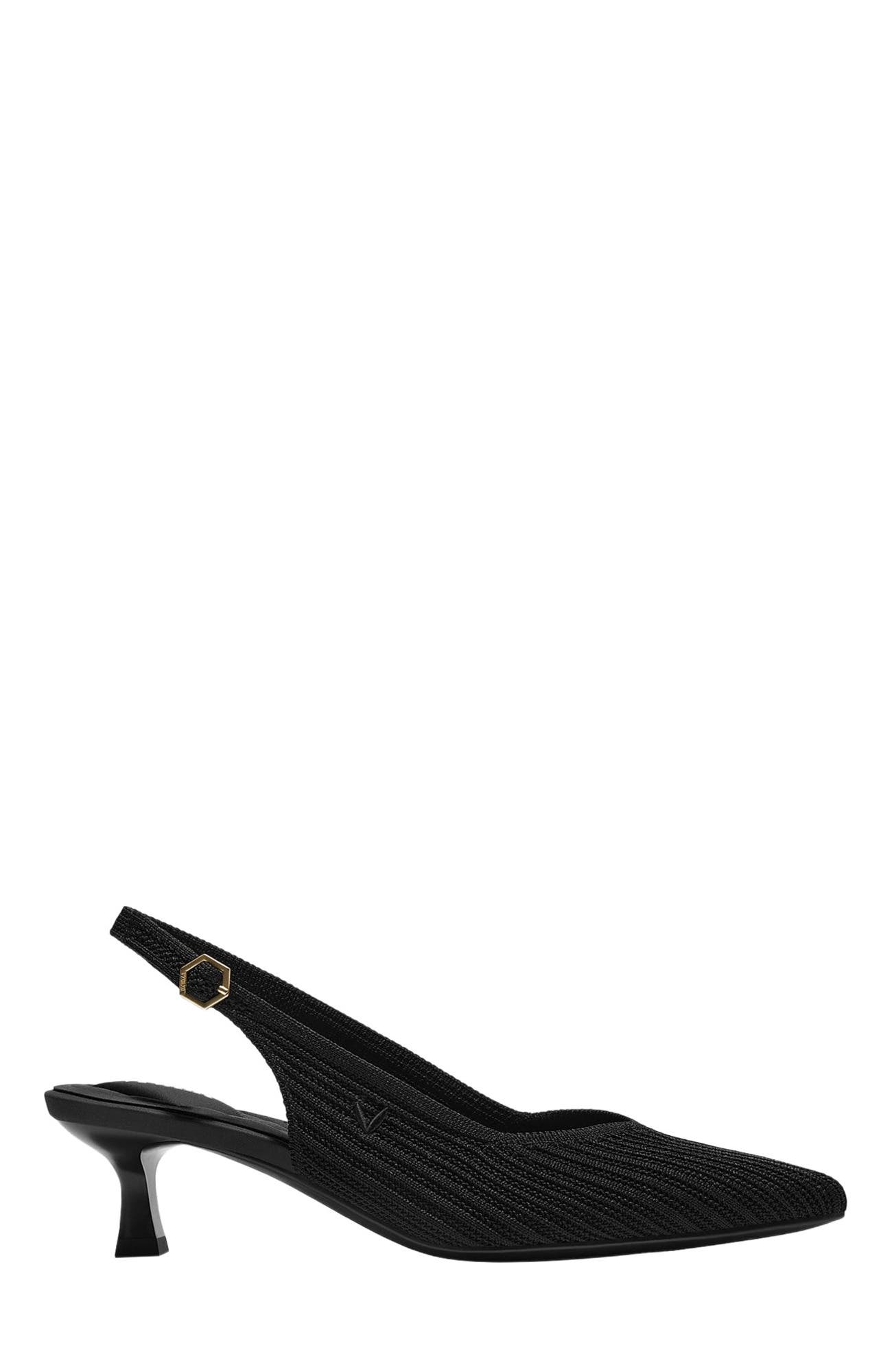 VIVAIA Pointed-Toe Kitten Slingback, Alternate, color, Black