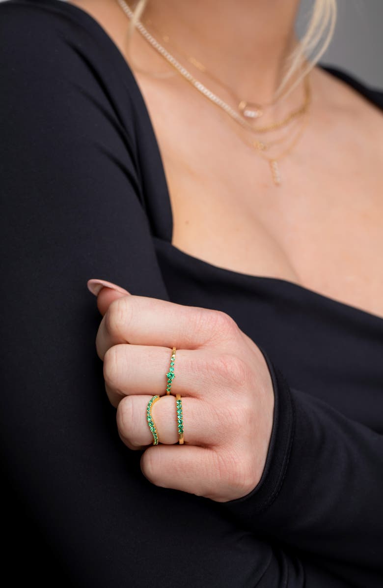 Bony Levy El Mar Emerald Stacking Ring, Alternate, color, 18K Yellow Gold