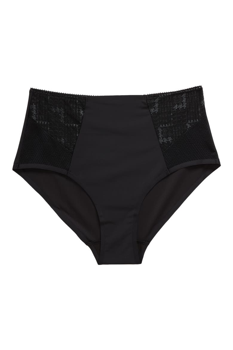 Intrigue High Waist Support Briefs, Alternate, color, BLACK