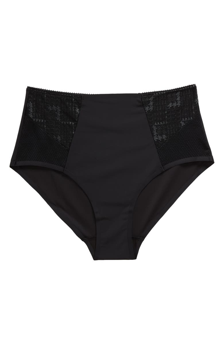 Chantelle Lingerie Intrigue High Waist Support Briefs, Alternate, color, Black