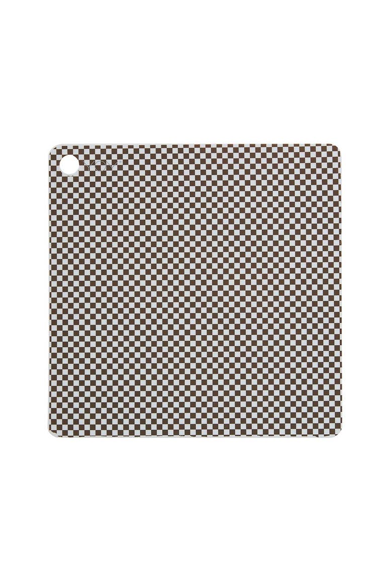 Placemat Checker - Pack of 2, Main, color, Dusty Blue / Choko