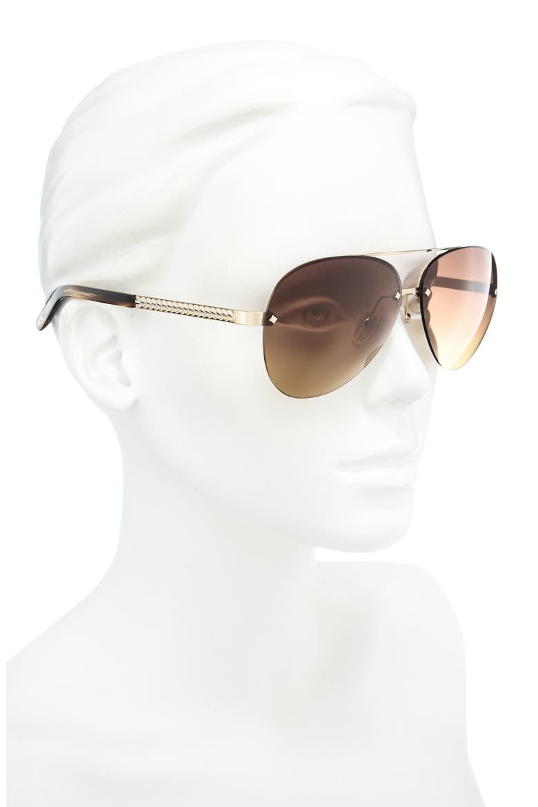 63mm Pilot Sunglasses, Alternate, color, GOLD / GRADIENT BROWN