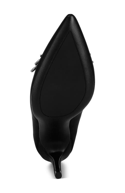 Rag & Co Rhodolia Diamente Brooch Pump In Black
