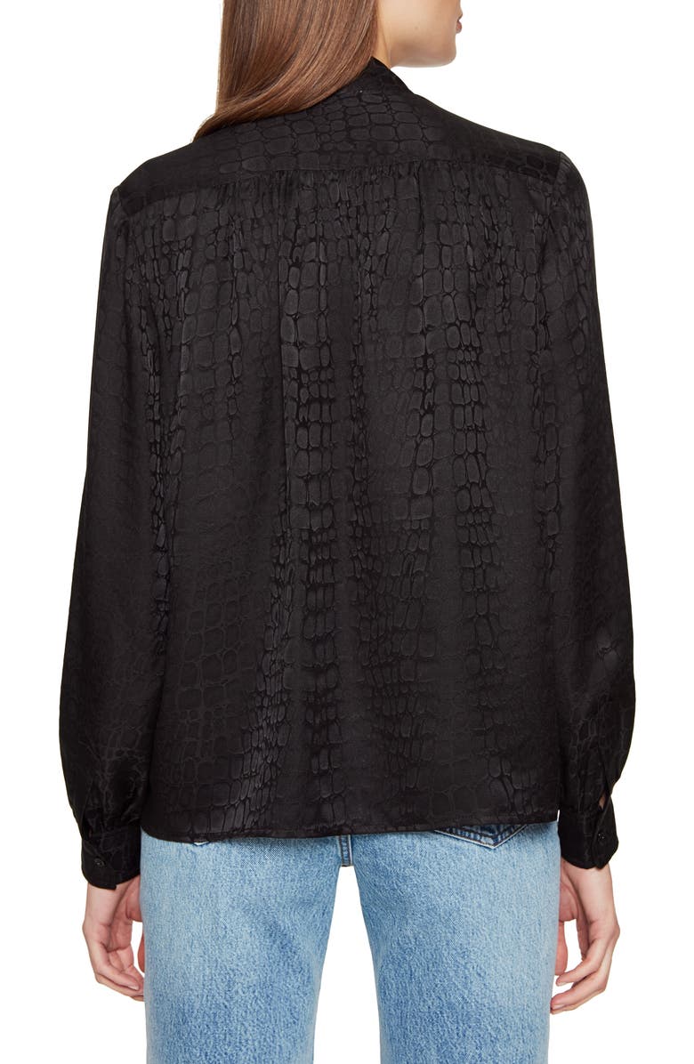 ANINE BING Delilah Croc Jacquard Silk Top, Alternate, color, 