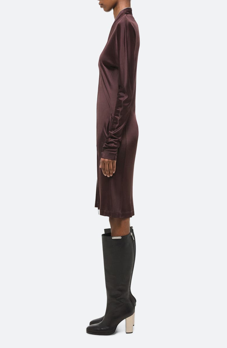 Helmut Lang Z Infinity Liquid Long Sleeve Zip Front Dress, Alternate, color, Espresso - D1p