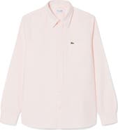 Lacoste Essentials Stripe Cotton Button-Up Oxford Shirt