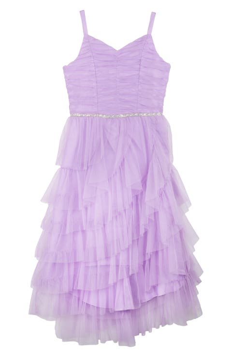 Kids' Ruched Embellished Party Dress (Big Kid)