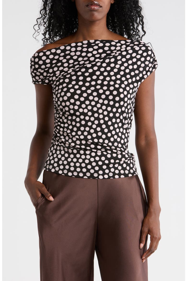 Asymmetric One-Shoulder Top, Main, color, BLACK/ BLUSH