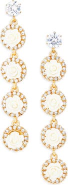 Tasha Crystal Halo Floral Drop Earrings