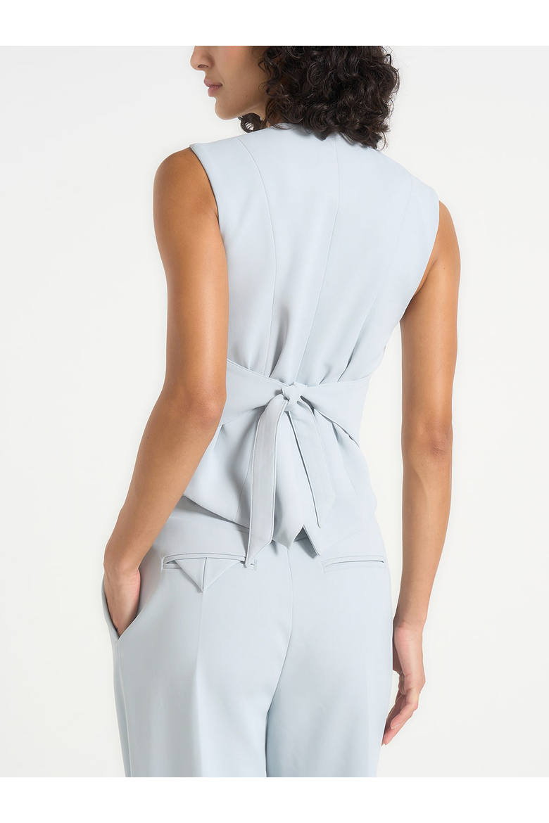 Christine Tailored Cinched Waistcoat, Alternate, color, Light Blue