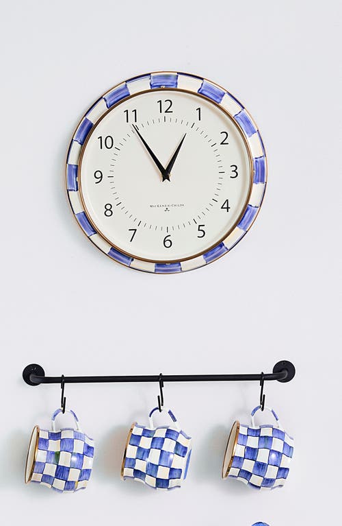 Mackenzie-childs Mackenzie Childs Royal Check School Wall Clock