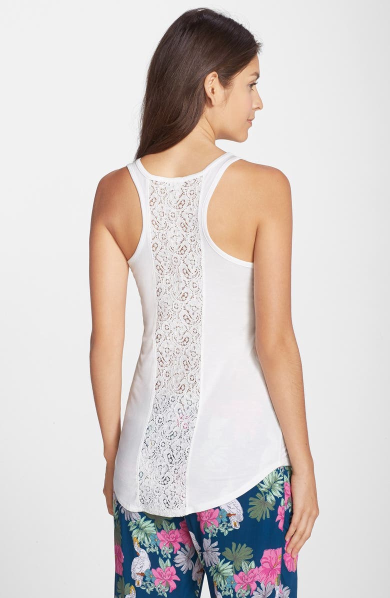 PJ Salvage Crochet Trim Jersey Racerback Tank, Alternate, color,