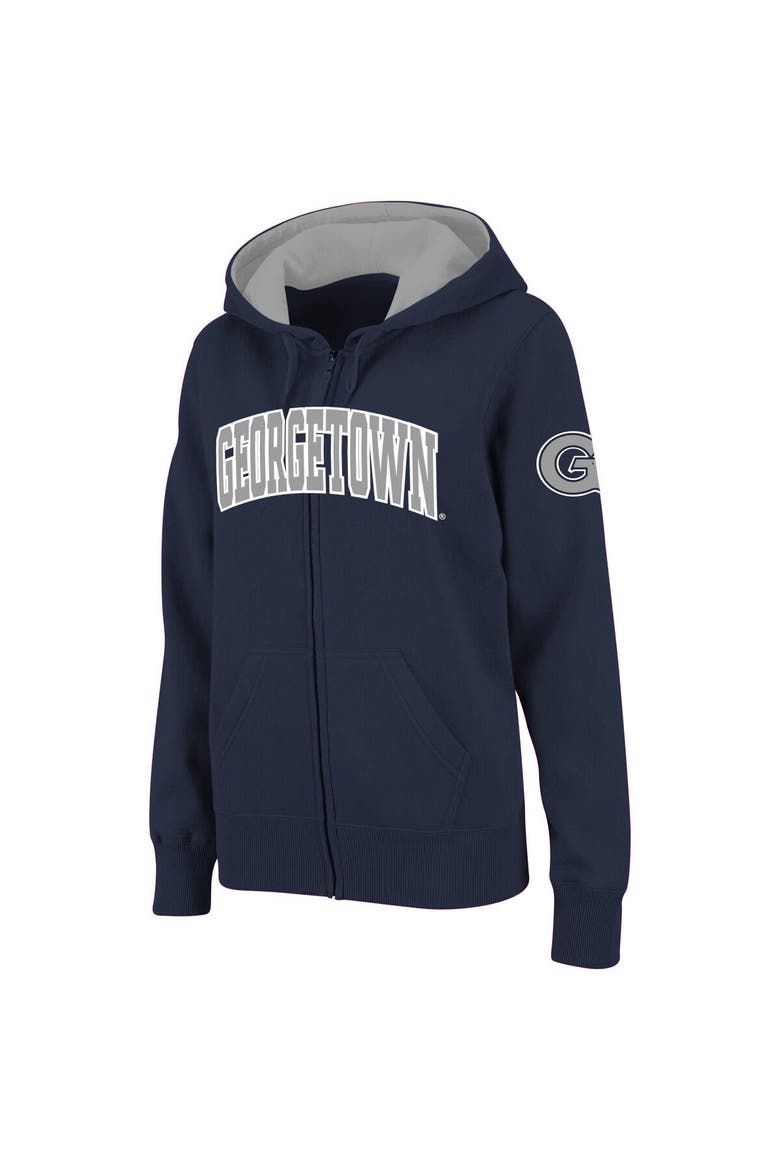 Women's Stadium Athletic Navy Georgetown Hoyas Arched Name Full-Zip Hoodie, Main, color, Navy